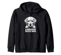 Womens Labrador Rescue Mom Dog Adoption Peeking Lab Mom Mama Zip Hoodie