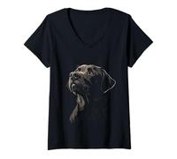 Womens Labrador Retriever Cartoon V-Neck T-Shirt