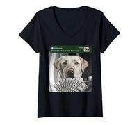 Women's Labrador Retriever There is Motion At Your Front Door Lab V-Neck T-Shirt
