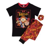 Womens Labyrinth Friends Pyjamas with Scrunchie Black