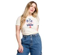 Womens Labyrinth Worm Ello Heart Natural Fitted T Shirt White