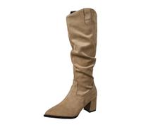Women's Lace Ankle Boots Leopard Print Suede Look Casual Boots, 01 Khaki, 4 UK