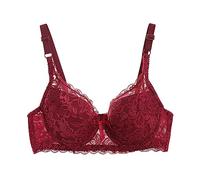 Womens Lace Balconette Bra Full Support Non Wired Wireless Everyday T Shirt Bra Seamless Plunge Comfort Ladies Balcony Minimiser Bras