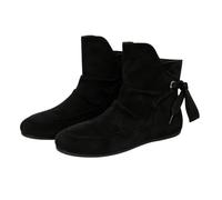 Women'S Lace Boot Flat Ankle Wide Fit Shoes Slouch Mid Calf Flat Boots