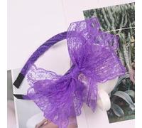 Women's Lace Bow Headband, Headband with Bow, Elegant Lace Hair Bands, Fascinator Headpiece, Hair Accessories for Wedding, Birthday, Festival, Parties, Hair Accessories, Purple A