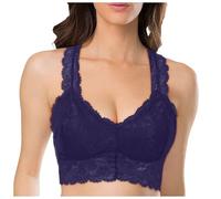 Women's Lace Bra Without Underwire - Sexy Bralette Push Up Seamless Strong Hold Bustier with V-Neck Wireless Minimiser Bra Comfort Smooth Bra Breathable Underwear Bra Bra