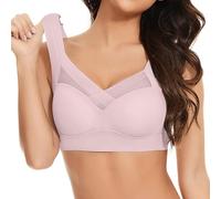 Womens Lace Cotton Bras UK Clearance Push Up Bra Ladies Everyday Bras Full Coverage Non-Foam Wireless Underwear Soft Comfort Support Bra for Saggy Breasts Bralettes Crop Top Plus Size Minimiser