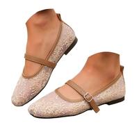 Women's Lace Double Buckle Loafers Solid Color Pointed Toe Hollow Out Breathable Soft Insole Elegant Casual Shoes Lightweight Office Work Vacation Picnic Outdoor Daily Walk Footwear Yellow