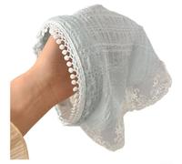 Women's Lace Headband Retro Plaid Triangle Scarf 12cm Elastic Hair Accessory Sweet Floral Band for Spring Outfits Daily Wear Fashion Style Pink Blue Beige(B)