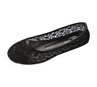 Women's Lace Hollow Ballerina Shoes - Sexy Lace Casual Shoes Wide Width Comfortable Shoes Lace Wedding Evening Shoes Round Toe Lace Ballet Crochet Flats Women's Comfy Breathable Shoes