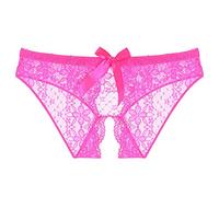Women's Lace Knickers Lace Panties from See Through Sexy Panties Butt Lift Lingerie Underpants (Hot Pink, M)