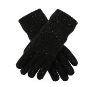 Women's Lace Knit Gloves with Marl Yarn - BLACK / ONE