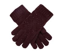 Women's Lace Knit Gloves with Marl Yarn - BURGUNDY / ONE