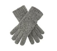 Women's Lace Knit Gloves with Marl Yarn - DOVE GREY / ONE