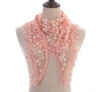 Women's Lace Mantilla Scarf with Tassel and Floral Pattern, Soft Breathable Triangle Shawl for Church Mass Wedding Baptism, 63x20 Inch(160cm H)
