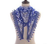 Women's Lace Mantilla Scarf with Tassel and Floral Pattern, Soft Breathable Triangle Shawl for Church Mass Wedding Baptism, 63x20 Inch(160cm J)