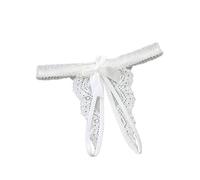 Women's Lace Panties Crotchless Stretch Underwear Sexy Cutout Cheeky Thongs Flattering Jacquard Soft Briefs Elastic Clear G String Funny Underpants Butt Lifting Bikini Panties White