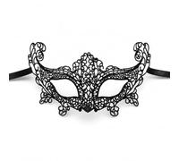 Women's Lace & Rhinestone Half Face Masquerade Mask, Detachable Feather | Openwork lace & rhinestone design, detachable feather, elastic band. for masquerade balls, carnival, birthday parties