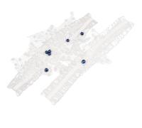 Women's Lace Thigh Garter with Imitation Pearl, Blue Wedding | 1 Pair Elastic Design, Reliable Non-slip Fit, Simple Generous Style for Bride Bridal Shower Keepsake