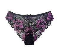 Women's Lace Transparent Briefs Plus Size Fashionable Briefs Casual Women's Underwear Breathable Spring Summer Panties Temperament Women's Underpants Soft Classic Panties, black, XL