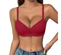 Women's Lace Trimmed Underwire Bra Seamless Push Up Demi Coverage Bralette Non Wired Full Coverage Back Lace Smooth Wireless Bralettes T Shirt Soft Comfort Support Bras
