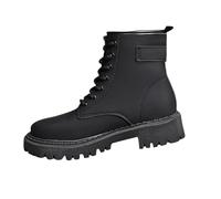 Women's Lace Up Ankle Boots Fashion Low Chunky Heels Platform Hiking Snow Booties Casual Combat Motorcycle Walking Booties Classic Autumn Winter Comfortable Shoes Word Boots for Women