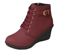 Women's Lace Up Ankle Boots Wide Fit Comfortable Ladies Walking Hiking Booties Fleece Lined Winter Comfortable Boot Ladies Waterproof Stylish Casual Vintage Combat Military Boots Outdoor Work Office