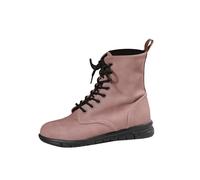 Women's Lace-Up Ankle Boots With Heel - Flat Leather Winter Shoes for Hiking and Work - Short Slip On Boots - Size 36-43, Pink, 36 EU