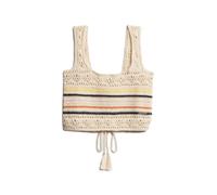 Superdry Lace Up Crochet Sleeveless Top Beige M Woman