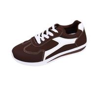 Women's Lace Up Trainers Flat Zero-Drop Tennis Sneakers Durability Non Slip Walking Casual Footwear Comfortable Fashion Training Sneaker Shoes Spring Running Trainers Out Outdoor Fitness Brown
