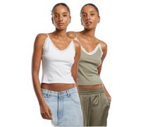 Women's lace V-neck tank top Urban Classics (x2) Vert 2XL