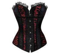 Women's Lace Vintage Waist Cincher Corset Ladies Embroidery Bustier Tops Sexy Steampunk Jacquard Corset Basque Steampunk Gothic Boned Overbust Tummy Control Waist Trainer Heavy Duty Body Shaper
