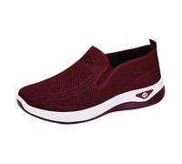Women's Laceless Casual Shoes,Mesh Shoes Women,Slip On Trainers Woman,Woman Comfortable Slip On Walking Sneaker,Ladies Wide Fit Breathable Mesh Walking Shoe,Lightweight Red