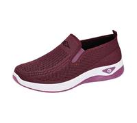 Women's Laceless Casual Shoes,Mesh Shoes Women,Slip On Trainers Woman,Woman Comfortable Slip On Walking Sneaker,Ladies Wide Fit Breathable Mesh Walking Shoe,Lightweight Purple