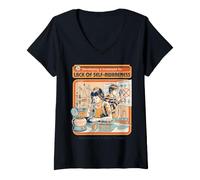 Women's Lack of Self Awareness Vintage Science Sarcasm Graphic V-Neck T-Shirt
