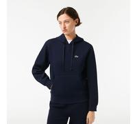 Women's Lacoste Loose Fit Cotton Blend Hoodie in Blue