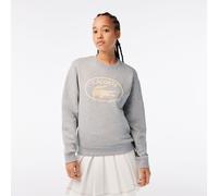 Women's Lacoste Loose Fit Organic Cotton Fleece Sweatshirt in Grey