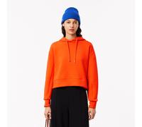 Women's Lacoste Short Cut Cotton Hoodie in Orange