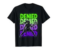 Women's Lacrosse Denied Goalie Lockdown Defense Quote Value Graphic T-Shirt, Men, Black, M