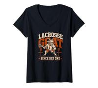 Women's Lacrosse Goat Since Day One Player Statement V-Neck T-Shirt