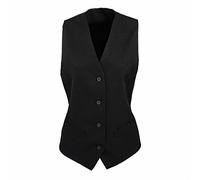 Womens Ladies BLACK Lined Polyester Hospitality Waistcoat Vest