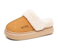 Womens Ladies Chunky Sole Slippers Aztec Faux Fur Slip On Mules Shoes Womens Indoor Outdoor Non Slip Slippers Warm Faux Fur Lined Slipper Memory Foam Fluffy Slipper Plush Fleece Sliders