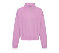 Womens Ladies Crop Sweatshirt 1/4 Quarter Zip Cropped High Neck Sweat Top Jumper
