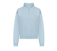 Womens Ladies Crop Sweatshirt 1/4 Quarter Zip Cropped High Neck Sweat Top Jumper