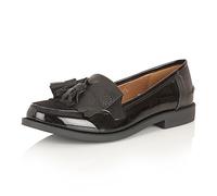 Womens Ladies Dolcis Flat Low Heel Casual Office Fringe Tassel Loafers Shoes UK Sizes (7 UK, Patent Black)