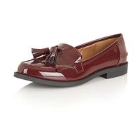 Womens Ladies Dolcis Flat Low Heel Casual Office Fringe Tassel Loafers Shoes UK Sizes (8 UK, Wine)