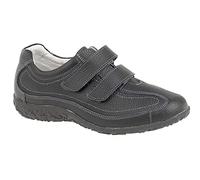 Womens Ladies Extra Wide EEE Fit Touch Fastening Casual Shoes - Black - 5 UK