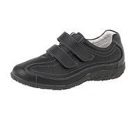 Womens Ladies Extra Wide EEE Fit Velcro Leather Casual Shoes Trainers Size 3-9 (9) Black