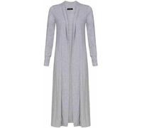 Womens Ladies Floaty Casual Waterfall Long Sleeves Open Front Duster Coat Maxi Long Cardigan, Soft Warm Oversized Boyfriend Collared Top Jacket Blazer Overcoat UK Plus Size 8-26, Light Grey -20-22