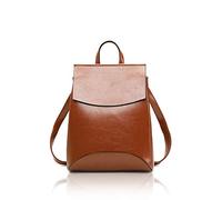 Women's Ladies Genuine Leather Handbags and Rucksack 2 in 1 Vintage Rucksack Shopping City College Uni Shoulder Backpack Casual Daypack-24 * 30 * 10cm